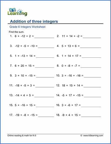 Grade 6 Integers Worksheets - free & printable | K5 Learning Decimal Worksheets 5th Grades, 5th Class Maths Worksheets, Multiplying Decimals 5th Grade, Year 5 Maths Worksheets, Grade 6 Math Worksheets, Decimal Multiplication, Grade 5 Math Worksheets, Printable Multiplication Worksheets, Multiplication Worksheet