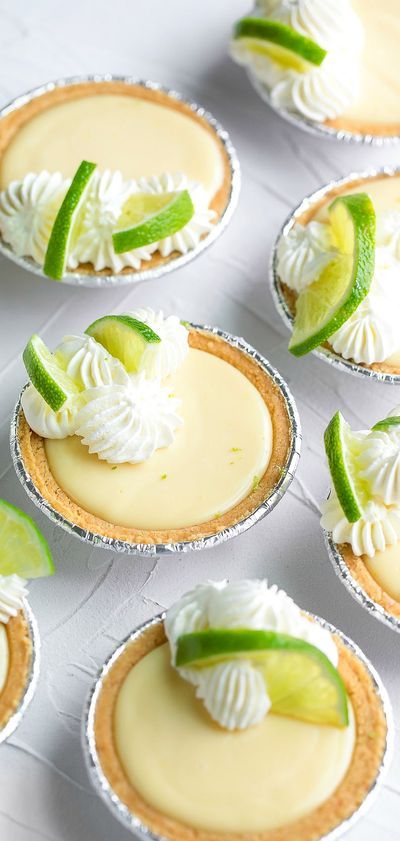 Craving something sweet? These Mini Key Lime Pies are fun to make and oh so easy too! A pint-sized version of my family’s favorite pie, these mini key lime pies are downright delicious! They’re sweet yet oh so tart, relying on a hearty dollop of whipped cream to tame the citrusy bite of lime. To make things oh so easy, I used pre-made 3-inch graham cracker crusts that were on sale (buy one get one free – whoo!!!!) at my local grocery store. Feel like making your own crusts? You can do that too! Easy Homemade Whipped Cream, Mini Key Lime Pie, Small Pies, Mini Key Lime Pies, Graham Cracker Pie, Key Lime Pies, Key Lime Desserts, Cracker Pie, Lime Tart