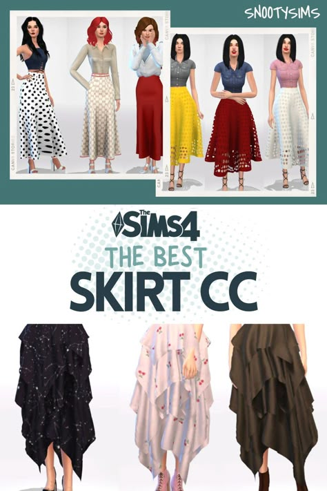 Top Skirts for any Sim in The Sims 4, includes Maxis Match and Alpha CC! Sims 4 Cc Skirt Over Pants, Sims 4 Cc Flowy Skirt, Sims 4 Cc Skirts Female, Sims 4 Cc Long Skirts, Sims 4 Cc Ruffle Skirt, Sims 4 Long Skirt Cc Maxis Match, Sims 4 Male Skirt, Sims 4 Dresses Cc Maxis Match, Long Skirt Sims 4 Cc