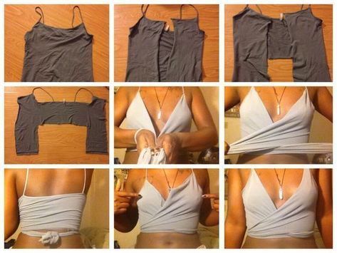 06a15eb1c3836723b53e4abca8d9b879desc54428414ri Sew Crop Top, Diy Crop Top, Diy Clothes Refashion, Diy Clothes Videos, Diy Tops, Diy Vetement, Diy Shirts, Wrap Crop Tops, Thrift Flip