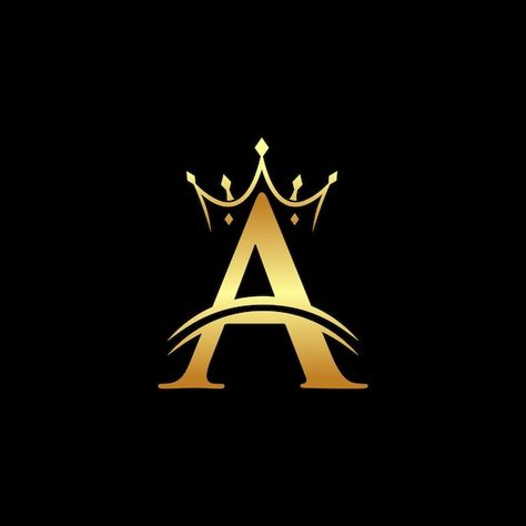 Elegant initial letter a with crown logo... | Premium Vector #Freepik #vector #antique #business #sign #background Letter A With Crown, Crown Logo Design Ideas, A Wallpaper Letter, A Symbol Logo, A Logo Design Letter, A Name Logo, Letter A Logo Design, A Stylish Letter, A Letters