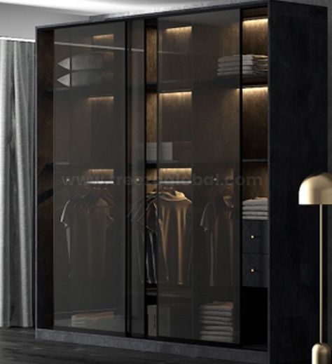 Sliding Glass Door Wardrobe Designs, Laqured Glass Wardrobe, Fabric Sandwich Glass Wardrobe, Wardrobe Glass Sliding Doors, Lacquered Glass Wardrobe Sliding Doors, Sliding Glass Wardrobe Design, Black Tinted Glass Wardrobe, Black Glass Wardrobe, Glass Wardrobe Design Bedroom