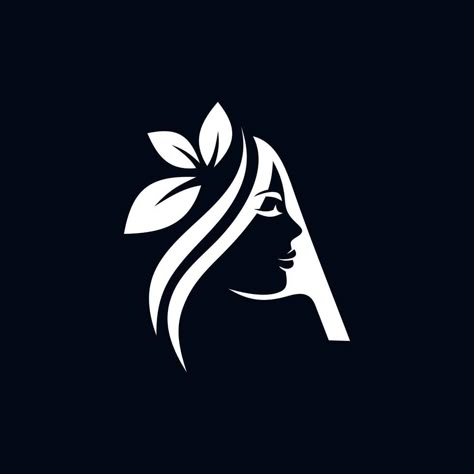 A beauty. an illustration of a logo combining the letter A with a woman's face Letter A Design Logo, Beauty Logo Design Ideas Branding, Logo Design In Illustrator, Women Logo Ideas, Beauty Parlour Logo Design, Beauty Parlour Logo, A Logo Design Letter, A Beauty Logo, Fashion Logo Design Ideas