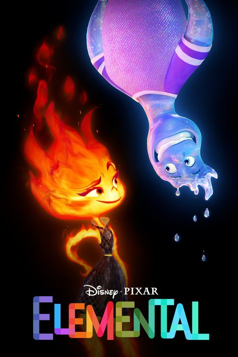 Elemental Fanart, Pixar Elemental, Disney Elemental, Pixar Poster, Good Luck Gif, Disney And Pixar, Fire Element, Walt Disney Pictures, Animation Movie