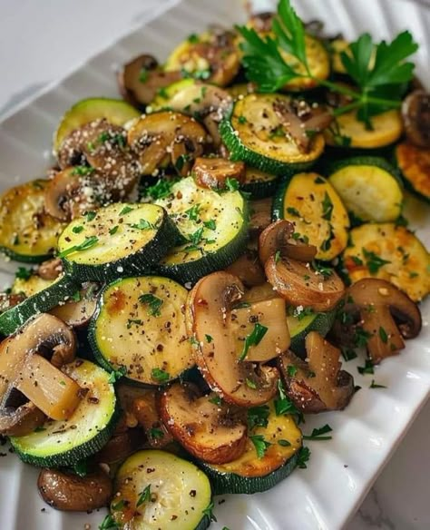 Valerie Bertinelli Recipes | Low-Carb Sautéed Zucchini with Mushroom | Facebook Mushroom Zucchini Recipe, Zucchini And Mushrooms, Sautéed Zucchini, Low Carb Dishes, Zucchini Sticks, Carb Dishes, Sauteed Zucchini, Easy Recipes For Beginners, Diet Recipes Easy