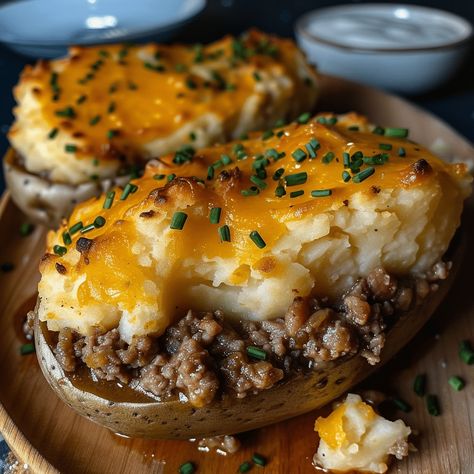 Shepard’s Pie Baked Potato Shepherds Pie Baked Potatoes, Shepard’s Pie Baked Potato Recipe, Shepherds Pie Twice Baked Potatoes, Shepherds Pie Stuffed Baked Potato, Shepards Pie Baked Potato Recipe, Cottage Pie Baked Potato Recipe, Shepards Pie Baked Potato, Baked Potato Shepherd's Pie, Cottage Pie Baked Potatoes