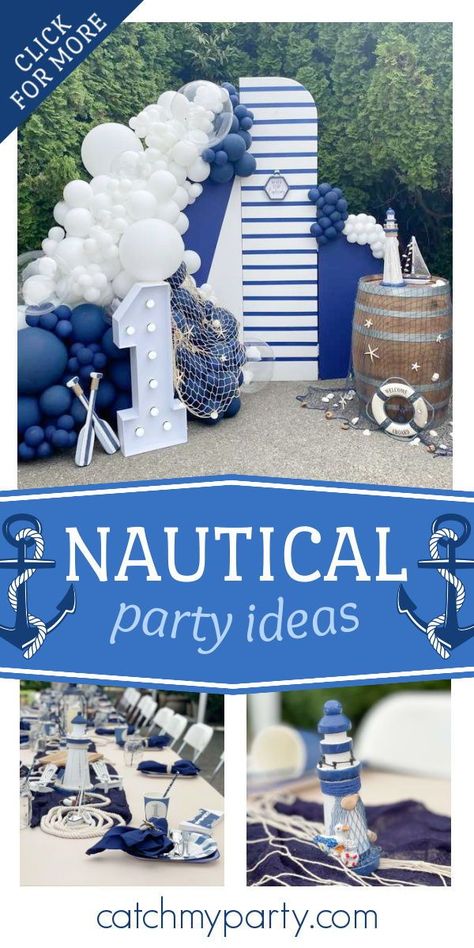 Nautical Baby Shower Boy, Sailor Baby, Nautical Birthday Party, Deco Marine, Nautical Themed Party, Baby Boy Shower Favors, Boat Decor, Nautical Birthday, Nautical Party