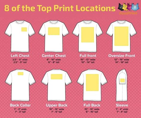 Design Placement On Back Of Shirt, Shirt Design Placement, Screen Printing Shirts Design, Back Template, Diy T Shirt Printing, Sticker Cricut, Monogram Pocket Tees, Heat Press Projects, Starting A Clothing Business