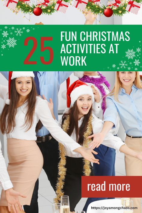 Work Christmas Activities Fun, Christmas Activities At Work, Office Christmas Fun Ideas, Fun Christmas Ideas For Work, Christmas Activities For Employees, Work Holiday Spirit Week Ideas, Christmas Celebration Ideas For Work, Holiday Fun At Work, Christmas Office Activities Fun