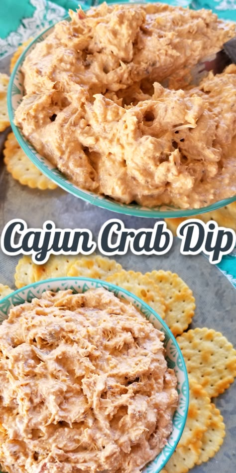 Cajun Crab Dip (Hot or Cold!) Kick your party up a notch with this simple Cajun seafood dip recipe made with crab meat. Crab Dip Hot, Fat Tuesday Recipes, Seafood Dips Recipes, Crab Dip Recipe Cold, Cajun Crab Dip, Spicy Crab Dip, Finger Foods Appetizer Recipes, Crawfish Dip, Crab Dip Cold