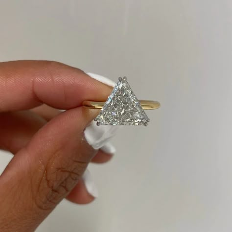 Triangle Engagement Ring, Trillion Cut Engagement Ring, Creating My Dream Life, Untraditional Wedding, Engagement Wishes, Ring Cuts, Cut Engagement Rings, Just Sold, Shine Bright Like A Diamond