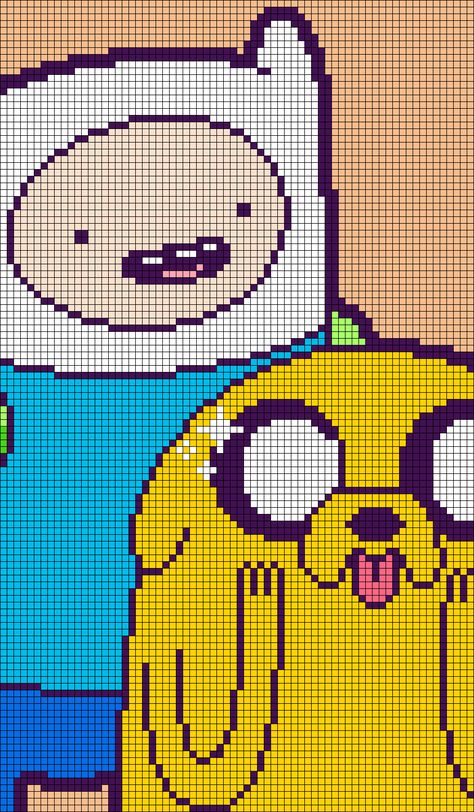 Jake Adventure Time Crochet, Rick And Morty Alpha Pattern, Adventure Time Grid Pattern, Adventure Time Tapestry Crochet, Adventure Time Pixel Art Grid, Adventure Time Alpha Pattern, Adventure Time Pixel Art, Jake Cartoon, Adventure Time Crochet