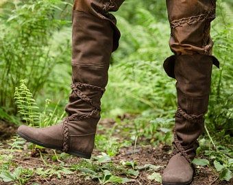 Medieval Boots, Medieval Shoes, Pirate Boots, Historical Shoes, Handmade Leather Boots, Cosplay Boots, Ren Fest, High Leather Boots, Brown Leather Shoes