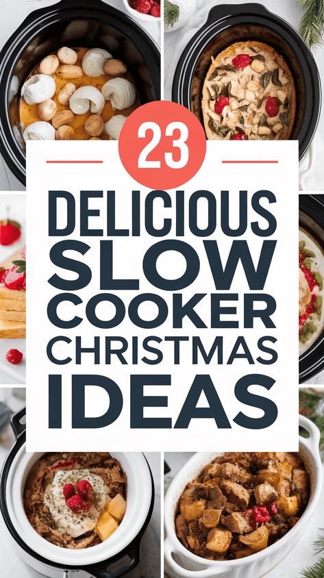 23 Crockpot Christmas Recipes for a Festive Feast New Years Crockpot Ideas, Christmas Eve Crockpot Ideas, Christmas Crockpot Meals, Christmas Slow Cooker Recipes, Crockpot Christmas Dinner, Holiday Crockpot Recipes, Crockpot Recipes Christmas, Slow Cooker Christmas Recipes, Crockpot Party Recipes