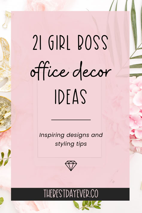 21 Girl Boss Office Decor Ideas: Inspiring Designs & Styling Tips Decorating My Work Office, Cubical Office Ideas, Cute Office Ideas For Work Business, Pretty Office Decor, Office Picture Ideas, Pink Office Wall Decor, Boss Babe Office Ideas, Work Office Aesthetic Woman, Home Office Ideas Colorful