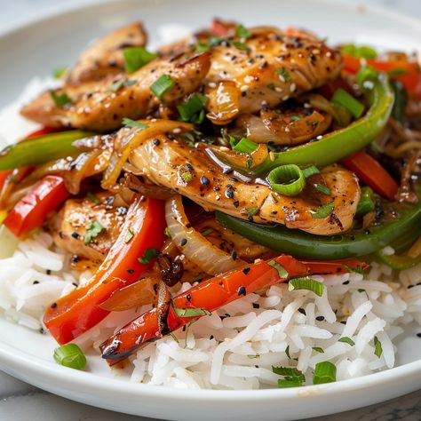 Chinese Lunch, Pepper Chicken, Black Pepper Chicken Healthy, Panda Express Black Pepper Chicken Copycat Recipes, Pepper Chicken Panda Express, Chicken Stir Fry Recipes, Black Pepper Chicken Panda Express, Chinese Buffet Black Pepper Chicken, Garlic Parmesan Chicken