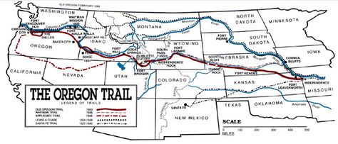 Oregon Trail Map, Family History Projects, Pioneer Life, Westward Expansion, The Oregon Trail, Homeschool History, Oregon Trail, Teaching Social Studies, History Projects