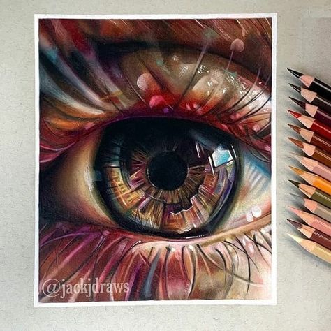 Art Featuring Page🔥🖌️ on Instagram: “Amazing work✨| Comment your thoughts!!👇 ➖➖➖➖➖➖➖➖➖➖➖➖�➖➖➖➖ ✔️𝐑𝐚𝐭𝐞 𝐭𝐡𝐢𝐬 𝐟𝐫𝐨𝐦 1-10 💖𝐓𝐚𝐠 𝐲𝐨𝐮𝐫 𝐟𝐫𝐢𝐞𝐧𝐝𝐬❤️ ➖➖➖➖➖➖➖➖➖➖➖➖➖➖➖➖ 🎨𝐀𝐫𝐭𝐢𝐬𝐭: @jackjdraws…” Drawing When Bored, Close Up Drawing, Close Up Eye, Drawing Of An Eye, Realistic Eye Drawing, Color Pencil Sketch, Iris Art, Realistic Sketch, Prismacolor Art