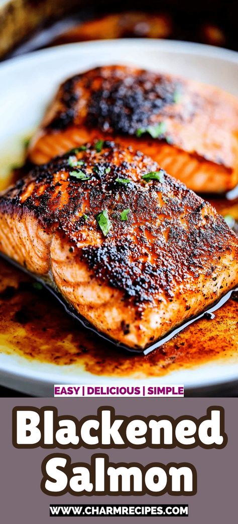 Blackened Salmon Air Fried Blackened Salmon, Great Salmon Recipes, Easy Blackened Salmon, Blackened Salmon Seasoning, Blackened Salmon Rice Bowl, Blacked Salmon Recipes, Blacken Salmon Recipe, Smoked Salmon Marinade Recipes, Salmon Seasoning Recipe Baked