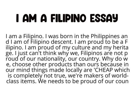 I am a Filipino. I was born in the Philippines and I am of Filipino descent. I am proud to be a Filipino. I am proud of my culture and my heritage. I just can’t think why we, Filipinos are not proud of our nationality, our country. Why do we, choose other products than ours because in our mind things made locally are ‘CHEAP which is completely not true, Photo Essay Tagalog, Spanish Posters, Bullet Journal Ideas Templates, Website Images, Bond Paper, Describe Yourself, Photo Essay, Butterfly Wallpaper, Proud Of Me