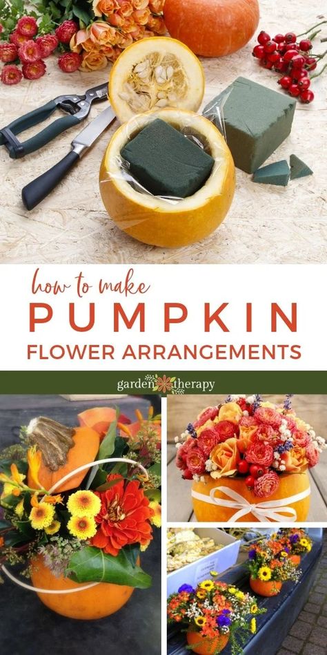 DIY Pumpkin Flower Arrangements Flower Arrangements For Fall, Fall Arrangements Diy, Pumpkin Flower Arrangements, Pumpkin Flower Arrangement, Thanksgiving Floral Arrangements, Pumpkin Floral Arrangements, Thanksgiving Floral, Pumpkin Arrangements, Fall Flower Arrangements