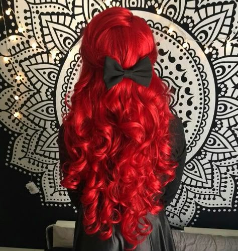 Red hairs Ariel Hair Color, Red Mermaid Hair, Neon Red Hair, Mermaid Red Hair, Fire Red Hair, Ariel Hair, Red Dye, Red Mermaid, Dyed Red Hair