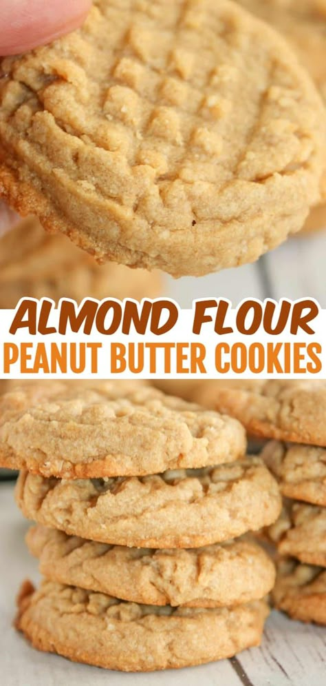 Almond Flour Peanut Butter Oatmeal Cookies, Easy Gluten Free Peanut Butter Cookies, Gluten Free Cookies Made With Almond Flour, Almond Flour Cookies Recipes Easy, Almond Flour Peanut Butter Chocolate Chip Cookies, Almond Peanut Butter Cookies, Baked Goods With Almond Flour, Gluten Free Cookies Using Almond Flour, Keto Peanut Butter Cookies Almond Flour