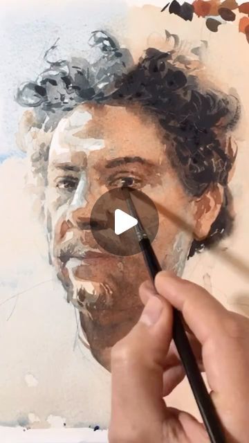 Portrait Watercolor Painting Tutorial, Portraits In Watercolor, Watercolour Portraits Tutorial, Urban Watercolor Paintings, Watercolor Painting People, Human Painting Faces, Watercolor Paintings Portrait, Figure Painting Tutorial, Human Figure Artists