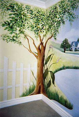 Murals & Faux Finishing - Tips, Advice, and Ideas: Types of Tree Murals Tree Mural Kids, Tree Murals, Woodland Mural, Tree Wall Painting, Garden Mural, Tree Wall Murals, Forest Mural, Tree Mural, Church Nursery