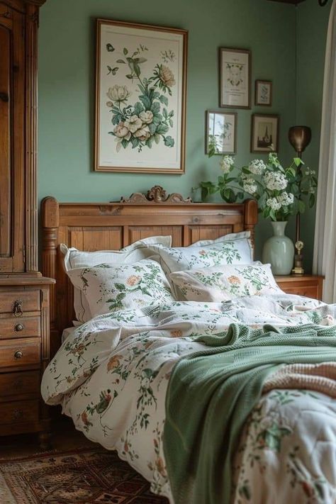 Vintage Farmhouse Bedroom, Farmhouse Bedroom Decor, Farmhouse Bedroom, Vintage Farmhouse, Antique Furniture, Bedroom Ideas, Bedroom Decor, Farmhouse, Curtains