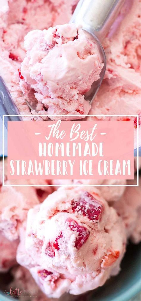 Easy Strawberry Ice Cream, Homemade Ice Cream Recipes Machine, Best Homemade Ice Cream, Homemade Strawberry Ice Cream, Strawberry Ice Cream Recipe, Ice Cream Recipes Machine, Easy Homemade Ice Cream, Strawberry Recipe, Cuisinart Ice Cream