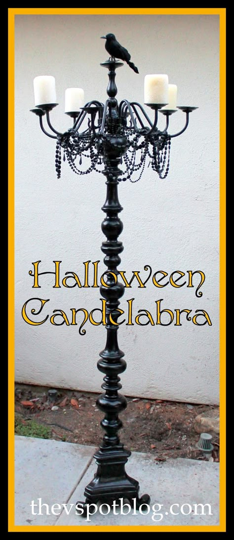 Halloween Candelabra, Floor Candelabra, Paper Scraps, Halloween Decorating, Theme Halloween, Halloween And Fall, Halloween Inspiration, Love Halloween, Halloween Deco