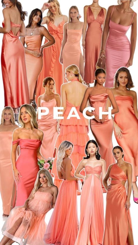 Peach Coloured Bridesmaid Dresses, Peachy Wedding Dress, Bridesmaid Dresses Orange Coral, Orange Peach Bridesmaid Dresses, Shades Of Peach Bridesmaid Dresses, Peach And Pink Bridesmaid Dresses, Burnt Peach Bridesmaid Dresses, Bridesmaid Pink Dress, Mismatched Peach Bridesmaid Dresses