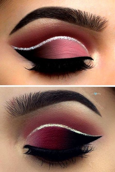 A glam look for an evening event. Just add silver liner.  #makeup Makeup Tips For Brown Eyes, Make Up Designs, Tutorial Eyeshadow, Eyeliner Tips, Makeup Tip, Best Makeup Tips, Makijaż Smokey Eye, Makeup Eye Looks, Makeup Hacks