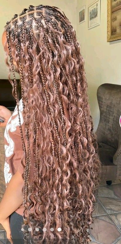 Pink And Blonde Goddess Braids, Pink Bohemian Braids, Ash Blonde Boho Knotless Braids, Blonde Knotless Goddess Braids, Pink Blonde And Brown Hair, Blond Boho Braids, Sparkly Braids, Pink Blonde Braids, Valentine Braids