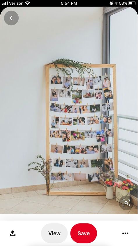 Diy Photo Display, Wedding Photo Display, Diy Wall Decor For Bedroom, Deco Champetre, Polaroid Wall, Photo Wall Decor, Decoration Photo, בר מצווה, Photo Decor