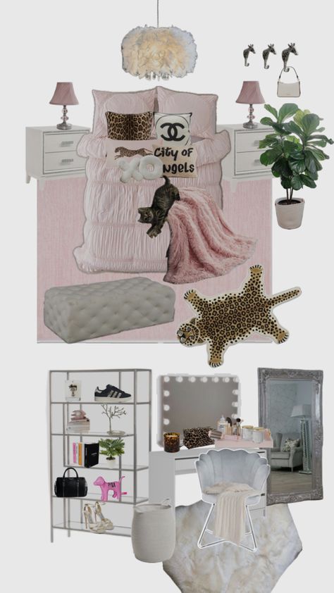 Vintage Vogue Bedroom Ideas, Vogue Room Ideas, Fashion Room Decor, Fashion Bedroom Ideas Vogue, Room Ideas Vanilla Girl, Vanila Gril Room, Hot Pink Room, Room Wishlist, Classy Rooms