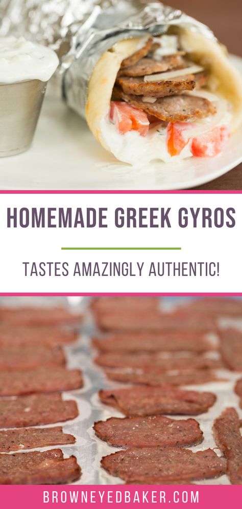 A recipe for making lamb gyro meat at home. It’s easy and tastes like some of my favorite take-out places! Gyros With Ground Lamb, Traditional Gyro Meat Recipe, Lamb For Gyros, Diy Gyro Meat, Gyro Meat Dinner Ideas, Gyro Sandwich Recipes, Lamb Gyros Recipe, How To Make Gyros, Gyros Ground Beef