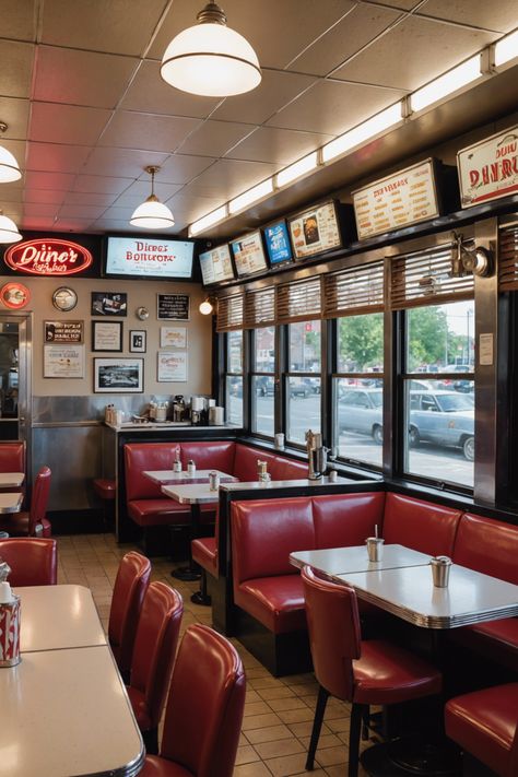 Diner Delights: A Culinary Tour of New Jersey&#8217;s Iconic Diners California Diner Aesthetic, Small Town Diner Aesthetic, American Diner Aesthetic, Diner Layout, Small Town Diner, New Jersey Aesthetic, New York Diner, Old Diner, American Diners