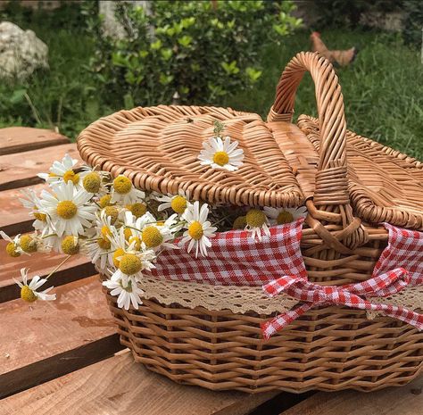 Aesthetic Picnic Basket, Picnic Basket With Flowers, Picnic Basket Aesthetic, Picnic Basket Ideas, Picnic Basket Decor, Cerise Hood, Picnic Inspiration, Picnic Baskets, Picnic Birthday