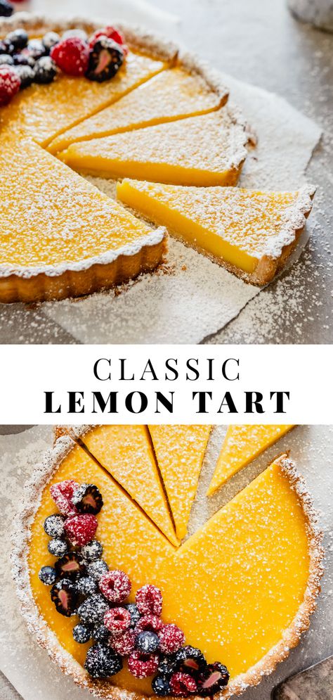 Lemon Curd Fruit Tart, Lemon Almond Tart, Lemon Tart Filling Recipe, Lemon Tart Pie, Lemon Curd Shortbread Tart, Italian Lemon Tart, Gf Tart Recipes, Beginner Tart Recipe, Citrus Tart Recipe