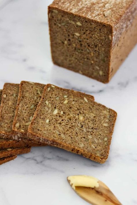 An easy and foolproof recipe for traditional Danish rye bread known as rugbrød. Made with instant yeast (NO sourdough starter required), rye flour, whole grains and a variety of wholesome seeds, this dense rye bread is as nutritious as it is delicious. Perfect for smørrebrød, the famous Nordic open sandwiches served in Denmark! Rugbrod Recipe, Scandinavian Diet, Danish Rye Bread, Rye Bread Recipe, Open Sandwiches, Rye Grain, Rye Bread Recipes, Nordic Recipe, Danish Recipes