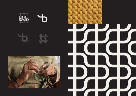 Bokhari Branding and Visual Identity Textile Branding Design, Knit Branding Identity, Brand Textures Visual Identity, Corporate Visual Identity Design, Pattern Visual Identity, Modern Branding Design Visual Identity, Textile Logo Design Ideas, Macrame Branding, Knitting Branding