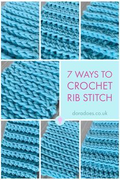 Crochet Rib Stitch, Crochet Ribbing, Slip Stitch Crochet, Crochet Stitch Patterns, Ribbed Crochet, Crochet Stitches Guide, Crochet Stitches For Blankets, Crochet Stitches Free, Easy Crochet Stitches