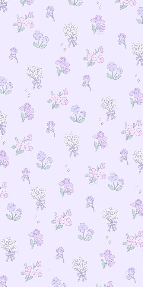 Lavender Cute Wallpaper, Pastel Pink Floral Wallpaper, Light Purple Floral Wallpaper, Pastel Purple Ipad Wallpaper, Cute Phone Wallpapers Purple, Purple Flowers Pattern, Cute Lavender Background, Wallpaper Iphone Cute Pastel Purple, Ipad Wallpaper Lilac