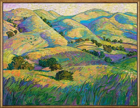 American Impressionism, Erin Hanson, Contemporary Impressionism, Modern Impressionism, Impressionism Art, Impressionist Art, Abstract Landscape Painting, Rolling Hills, Paper Print