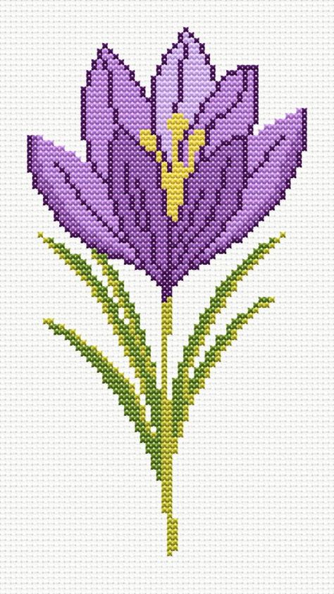 Flower Cross Stitch Pattern, Swedish Weaving Patterns, Cross Stitch Necklace, Saffron Flower, Rose Cross Stitch Pattern, Flower Cross Stitch, Easy Cross Stitch, Cross Stitch Geometric, Cross Stitch House