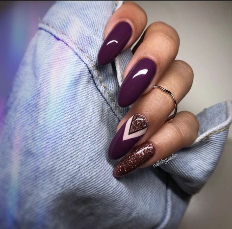 Acrylic Nail Designs Classy, Burgundy Nail Designs, Plum Nails, Violet Nails, Wine Nails, November Nails, Purple Nail Designs, Nail Art For Beginners, Romantic Nails