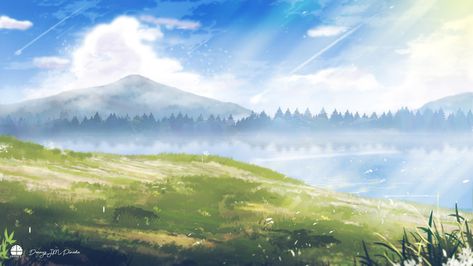 Flower Field Anime Background, Summer Anime Background, Studio Ghibli Background, Scene Background, Landscape Background, Summer Blue, Nature Backgrounds, Computer Wallpaper, Anime Background