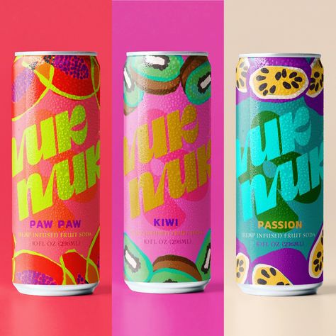 Flavoured Water Packaging, Fruit Drink Packaging Design, Energy Drink Graphic Design, Beverage Can Design, Groovy Packaging, Cider Branding, Soda Can Design, Energy Drink Packaging, Soda Packaging